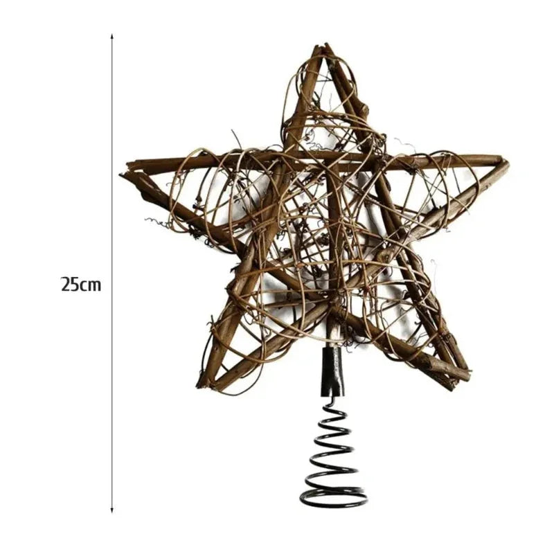 Estrela Led Rústica para Topo de árvore de Natal Decorativa Lenogue