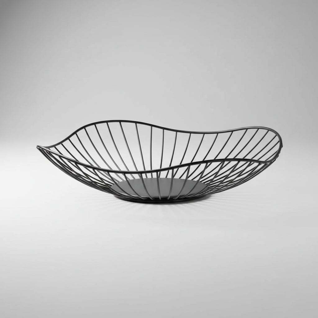 Fruteira de Metal Decorativa Multiuso para Organizar Frutas e Decorar Lenogue Preto (g)