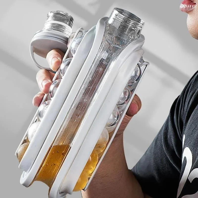 Garrafa de água com Molde de Gelo Redondo para Bebidas Geladas Lenogue