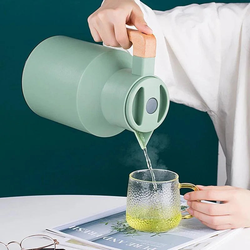 Garrafa Térmica de Inox para Café e Chá com Forro de Vidro Lenogue