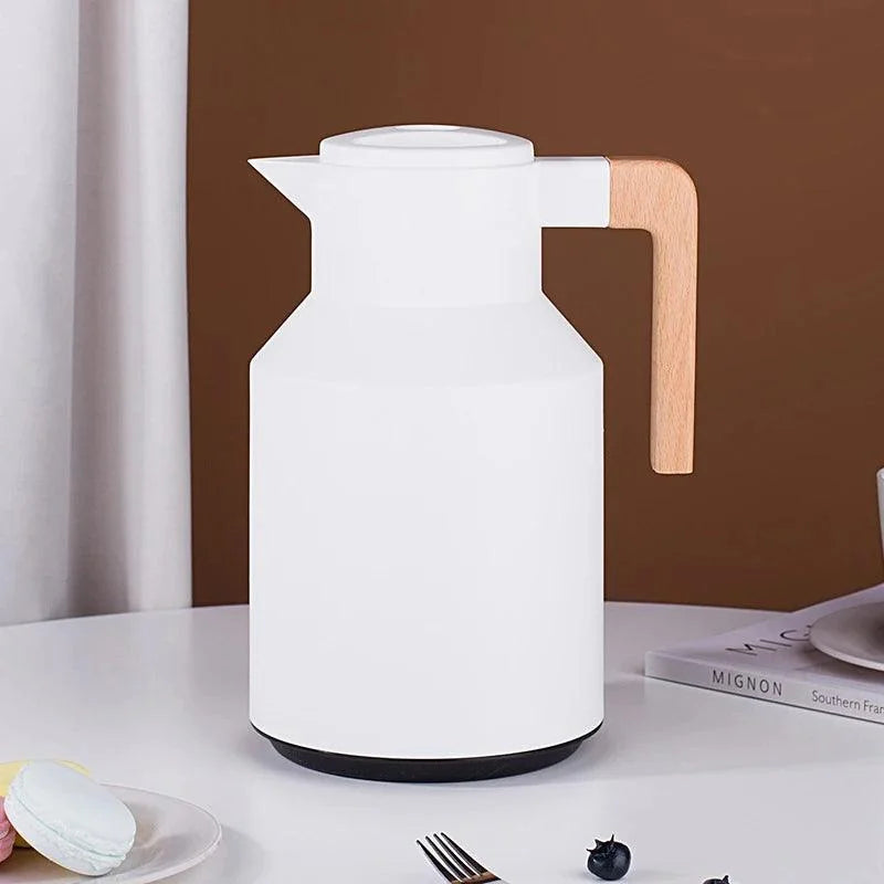 Garrafa Térmica de Inox para Café e Chá com Forro de Vidro Lenogue Branco / 940 ml