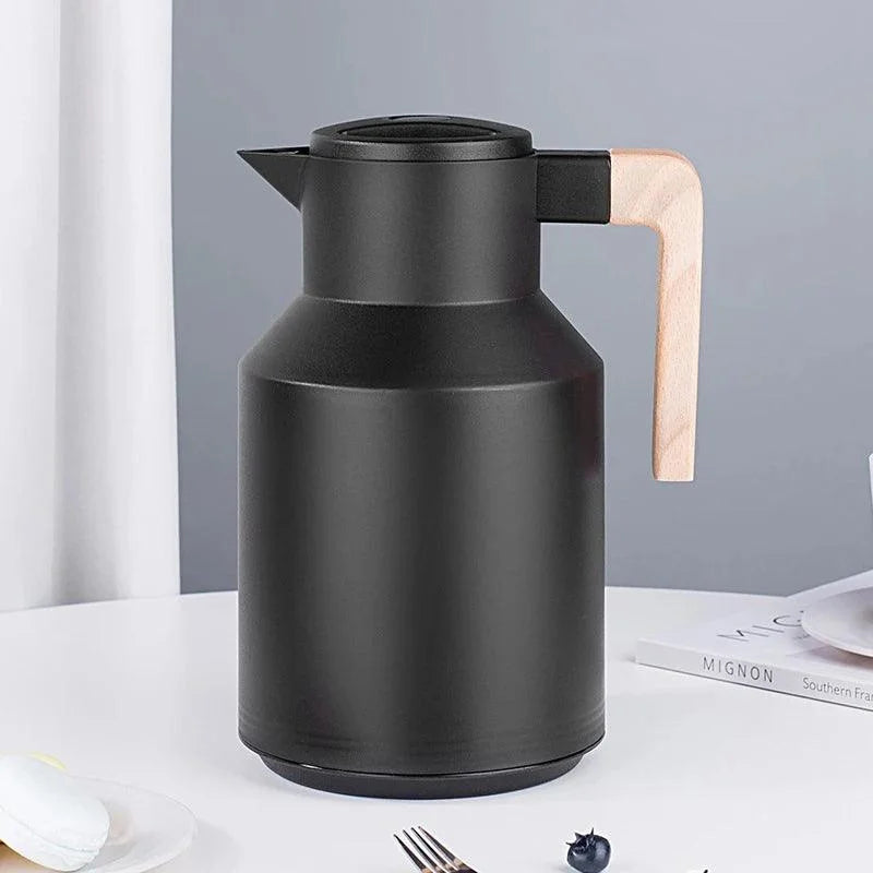 Garrafa Térmica de Inox para Café e Chá com Forro de Vidro Lenogue Preto / 940 ml