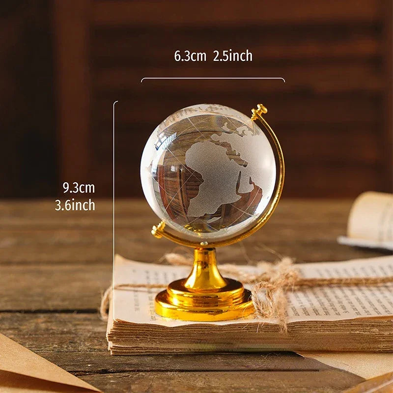 Globo de Cristal Transparente Mapa Mundial para Mesa Lenogue
