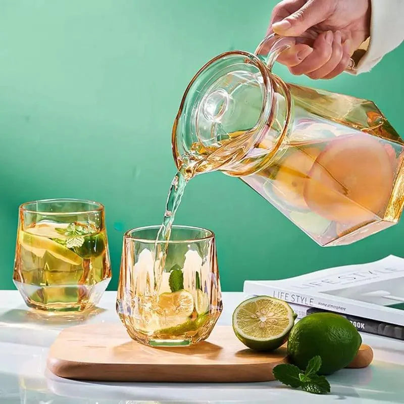 Jarra de Vidro Borossilicato 1.8l com Tampa para Bebidas Lenogue