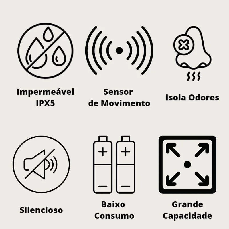 Lixeira Automática Oval 9l com Sensor para Banheiro e Cozinha Lenogue Branco (9l Oval)