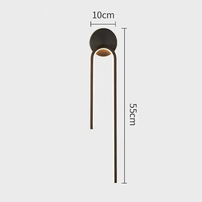 Luminária de Parede Led Design Moderno para Decoração e Iluminação Lenogue Preto - Esquerdo / Luz Quente (2700-3500k)