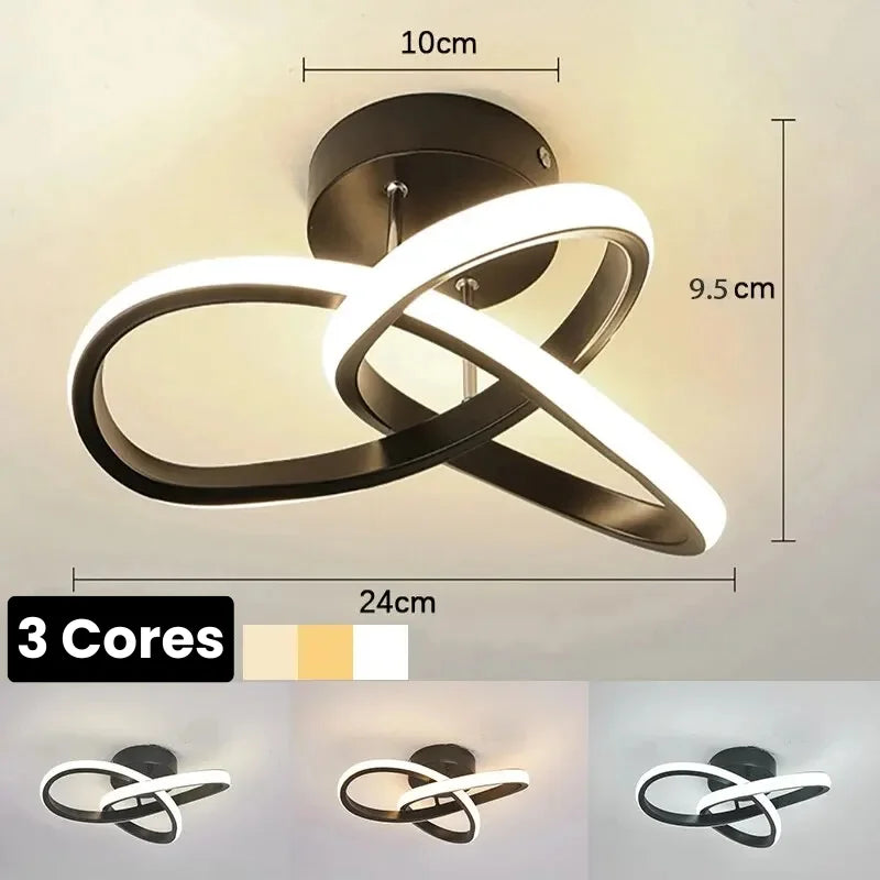 Lustre Led de Teto com 3 Cores para Quarto e Sala de Jantar Lenogue