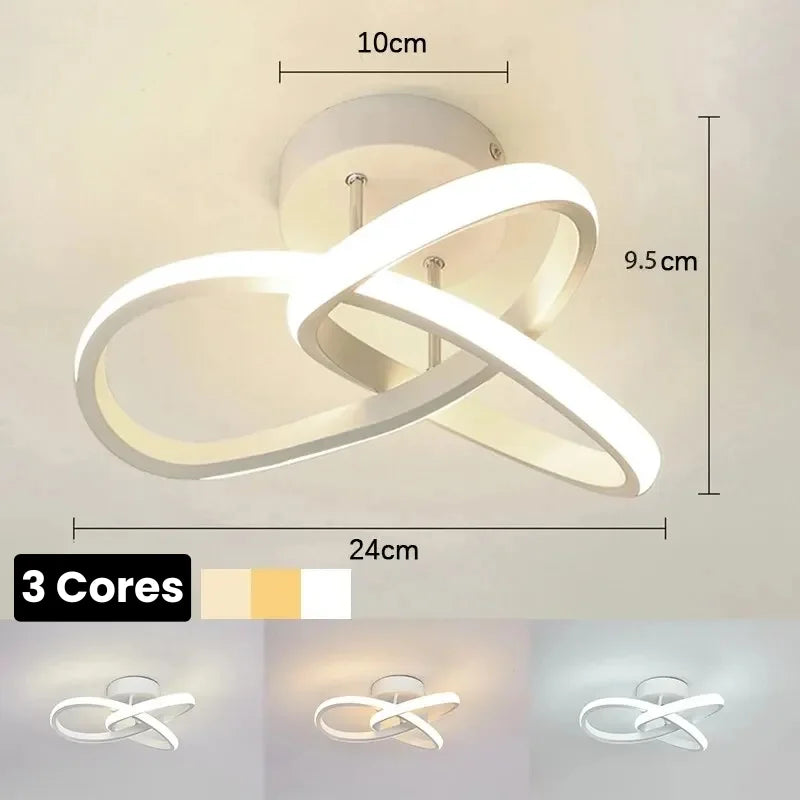 Lustre Led de Teto com 3 Cores para Quarto e Sala de Jantar Lenogue