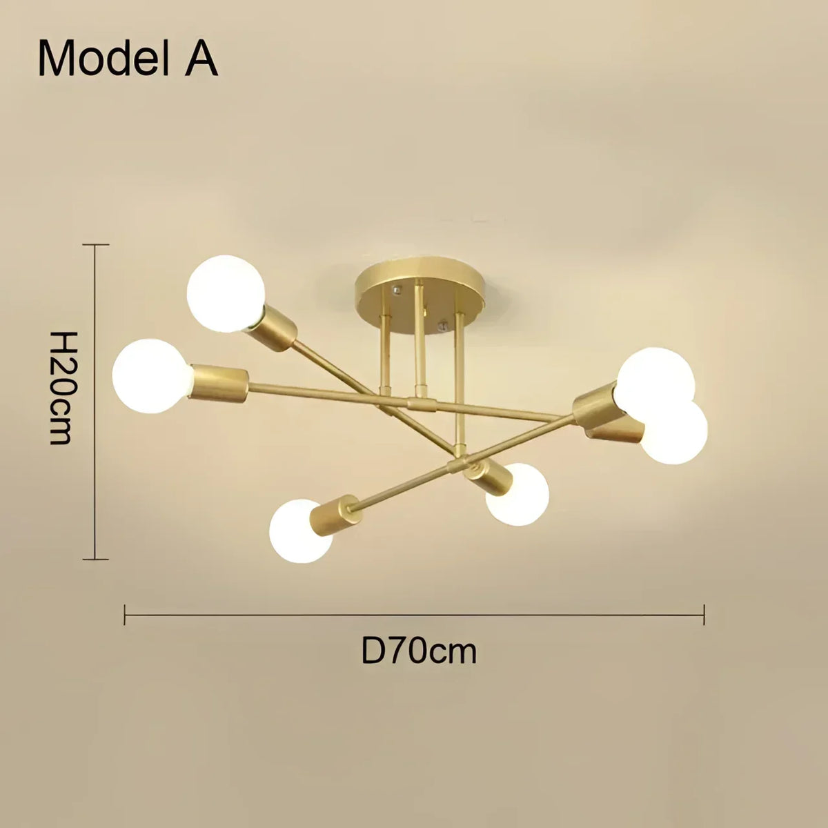 Lustre Led Nórdico Preto e Dourado para Quarto e Sala Lenogue