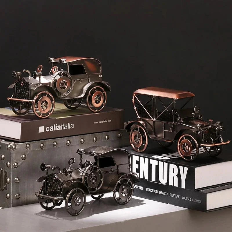 Miniatura de Carro Antigo em Metal para Decoração Retrô Lenogue Cobre Vintage