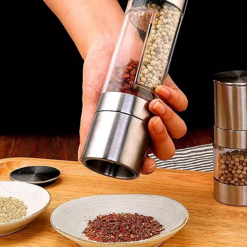 Moedor Manual 2 em 1 de Pimenta e Temperos em Inox Lenogue