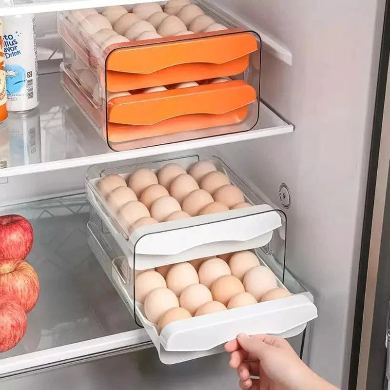 Organizador de Gavetas para Ovos Transparente para Geladeira Lenogue