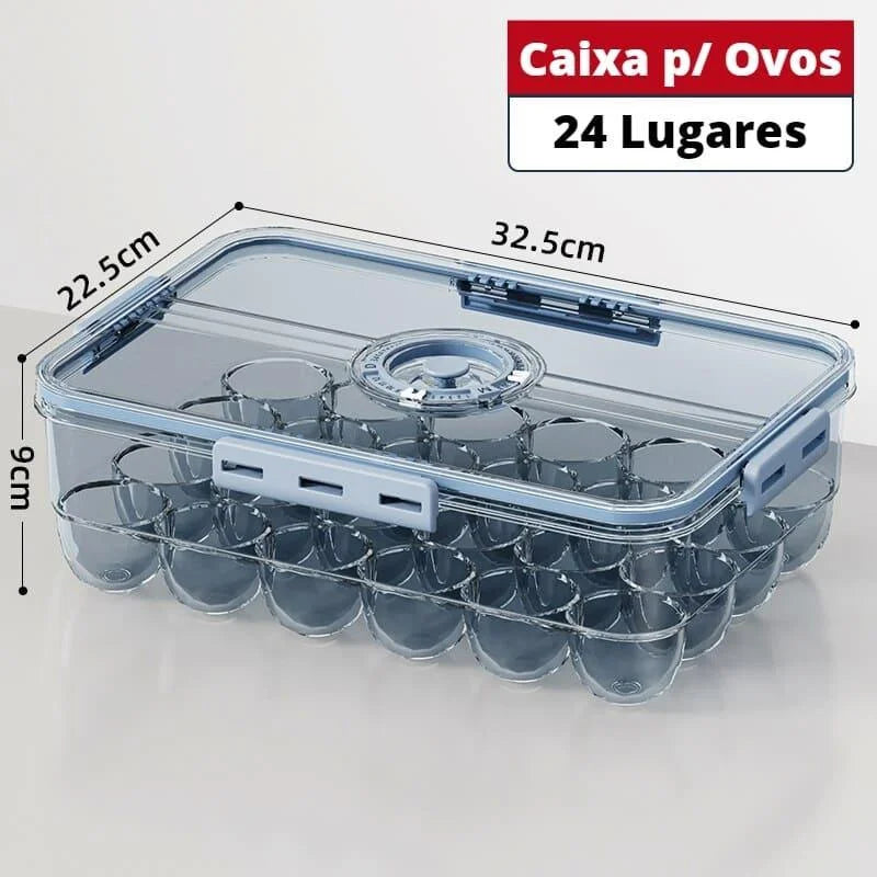Organizador de Geladeira Transparente com Marcador de Data para Alimentos Lenogue