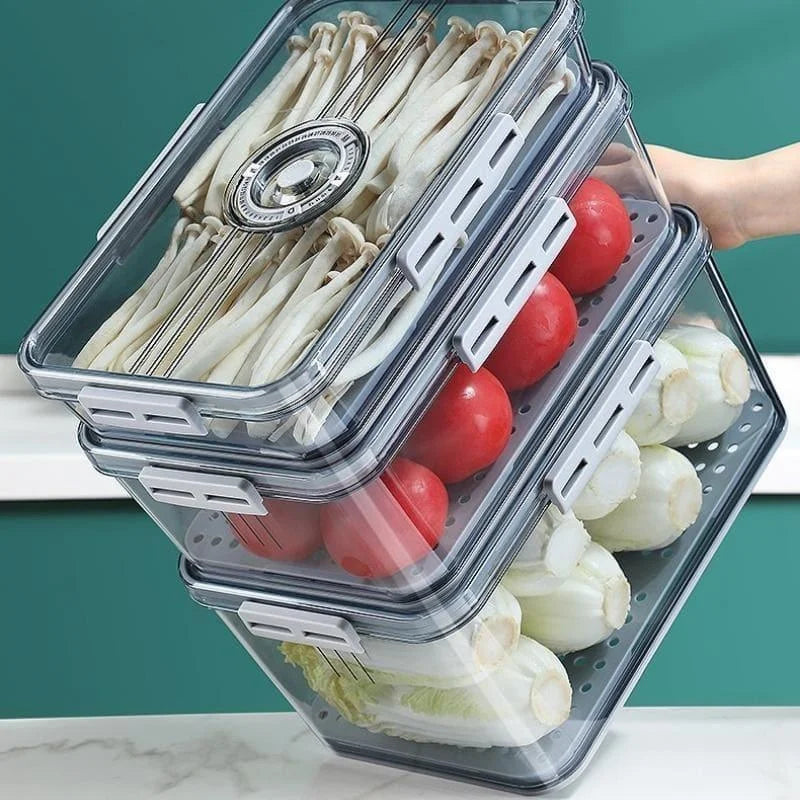 Organizador de Geladeira Transparente com Marcador de Data para Alimentos Lenogue
