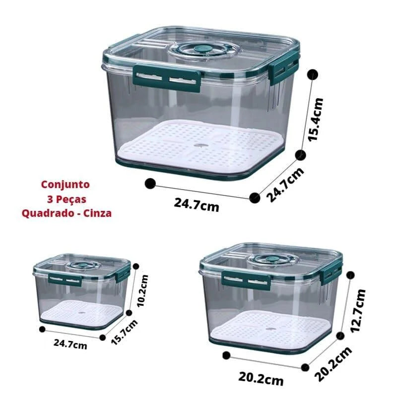 Organizador de Geladeira Transparente com Marcador de Data para Alimentos Lenogue