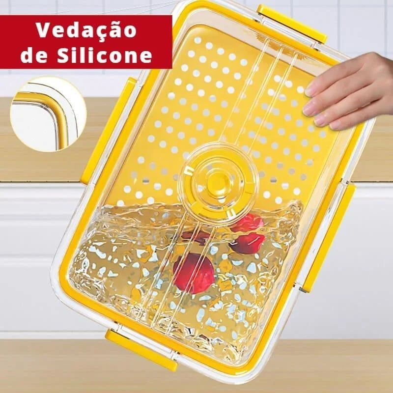 Organizador de Geladeira Transparente com Marcador de Data para Alimentos Lenogue