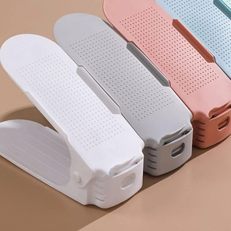 Organizador de Sapatos Ajustável para Closet e Armário Lenogue Branco (kit 6 Peças)