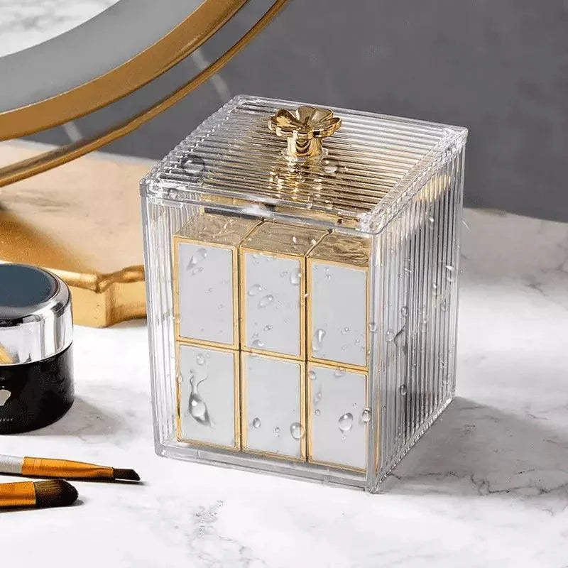 Organizador Porta Cotonete e Algodão Acrílico para Banheiro e Quarto Lenogue Transparente (P) / 1 Unidade
