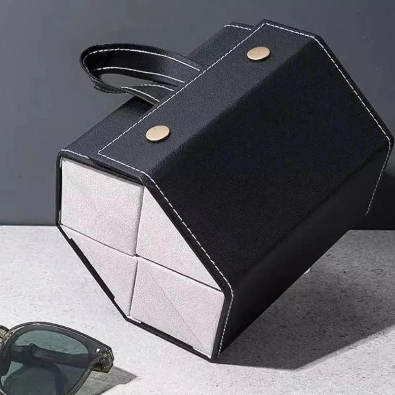 Organizador Porta óculos com 6 Divisórias e Interior Acolchoado Lenogue Preto