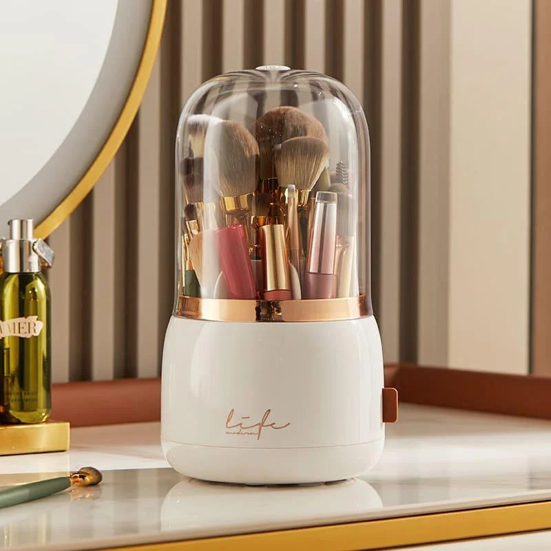 Organizador Porta Pincéis de Maquiagem Giratório com Design Moderno Lenogue