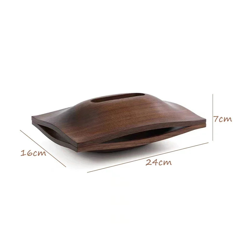 Porta Lenços de Mesa em Madeira de Nogueira Estilo Escandinavo Lenogue