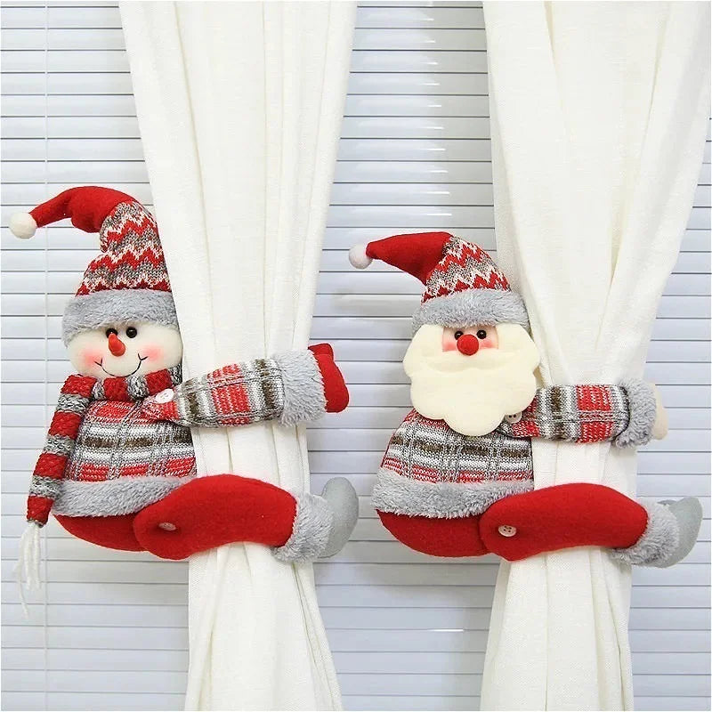 Prendedor de Cortina Natalino Vermelho para Decoração Festiva Lenogue