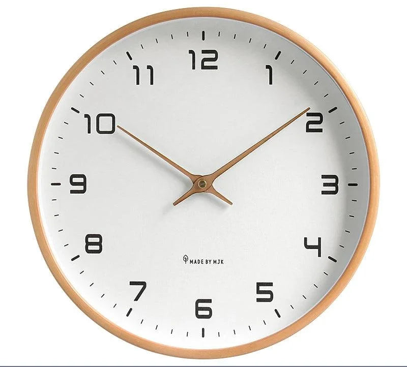 Relógio de Parede Nórdico em Madeira Maciça Lenogue Bege / 25 Cm