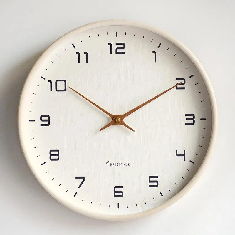 Relógio de Parede Nórdico em Madeira Maciça Lenogue Branco / 25 Cm
