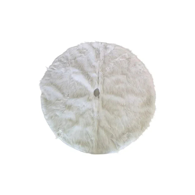 Saia para árvore de Natal Redonda Plush Neve Branca Lenogue Branco