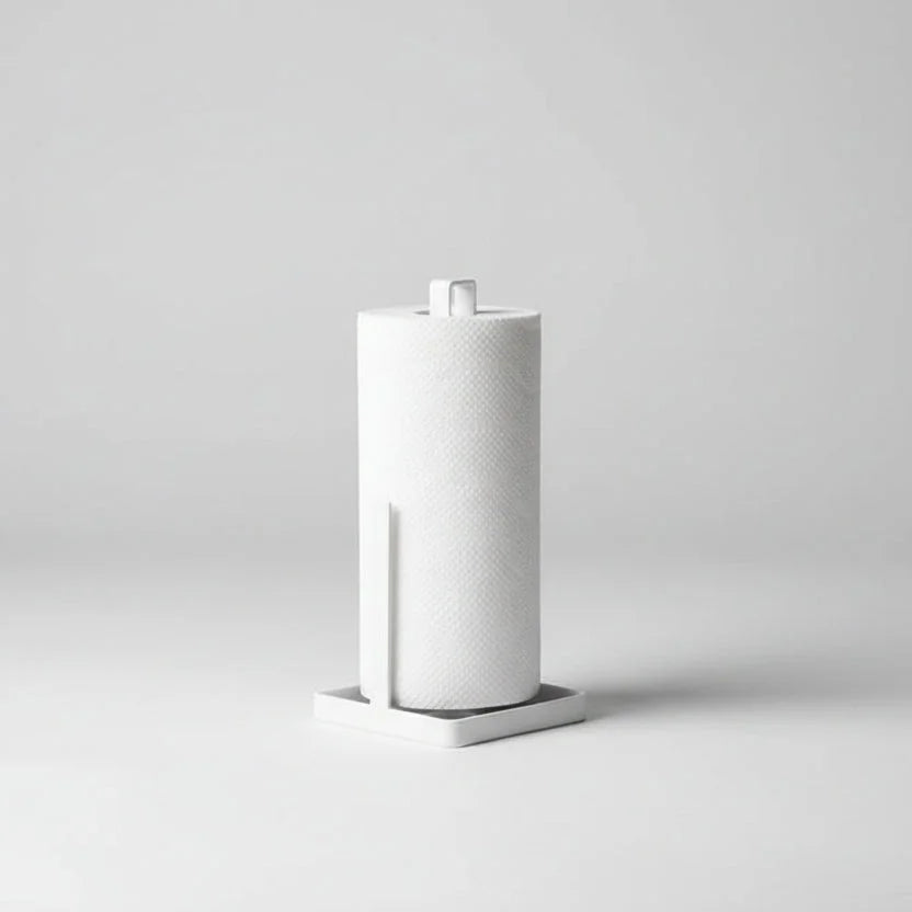 Suporte de Papel Toalha de Metal para Bancada e Cozinha Lenogue Branco