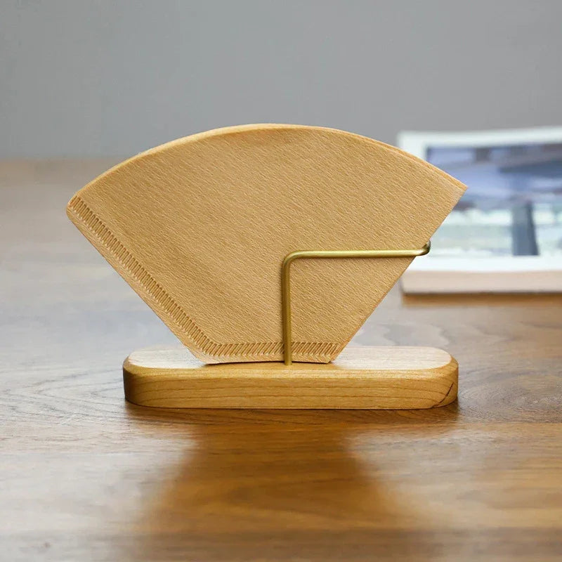 Suporte para Filtros de Café em Madeira com Gancho Inox Lenogue
