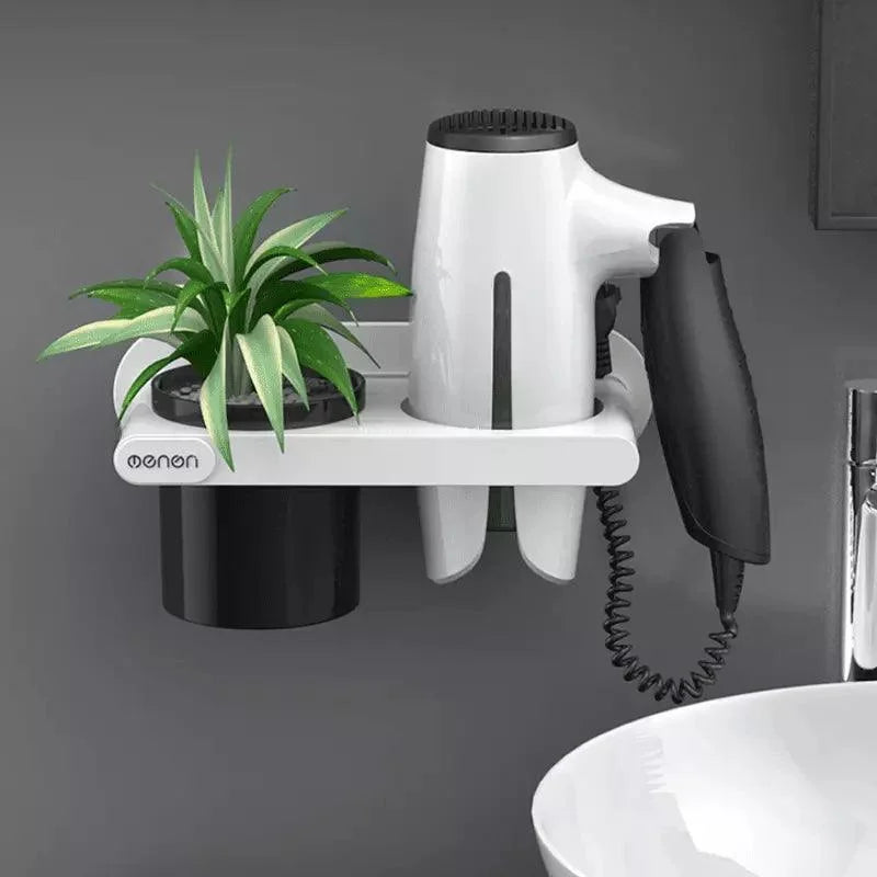 Suporte para Secador de Cabelo de Parede com Compartimentos Lenogue