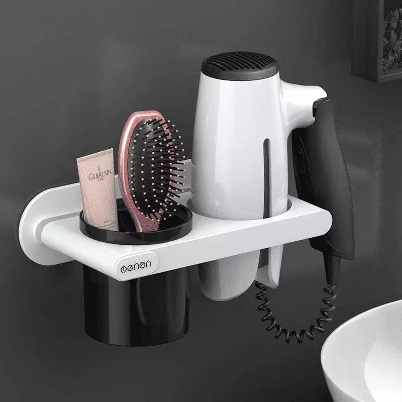 Suporte para Secador de Cabelo de Parede com Compartimentos Lenogue