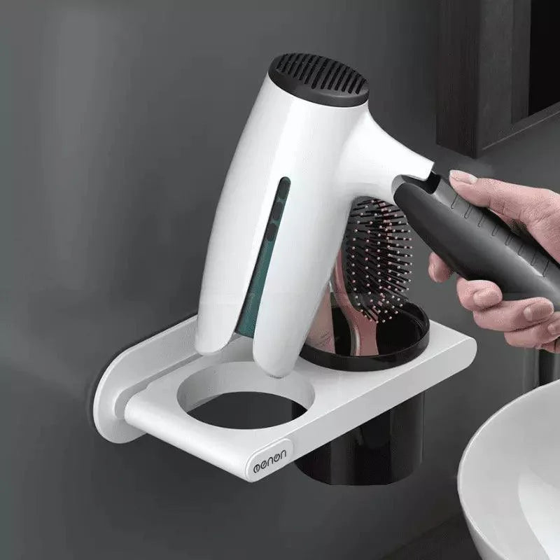 Suporte para Secador de Cabelo de Parede com Compartimentos Lenogue