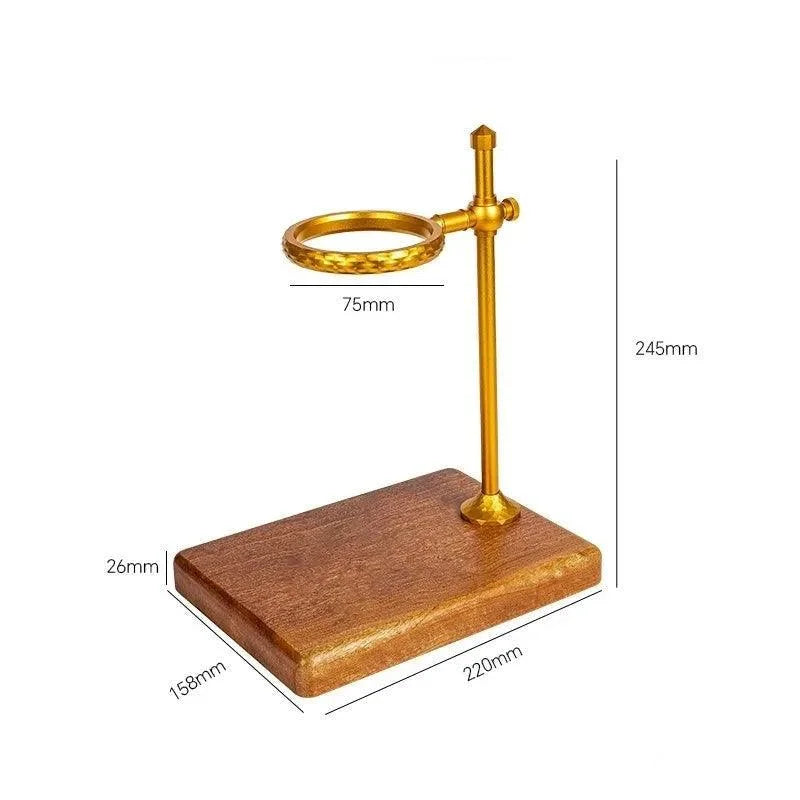 Suporte Porta Filtro de Café Americano com Base de Madeira Lenogue Bronze - Mod. B