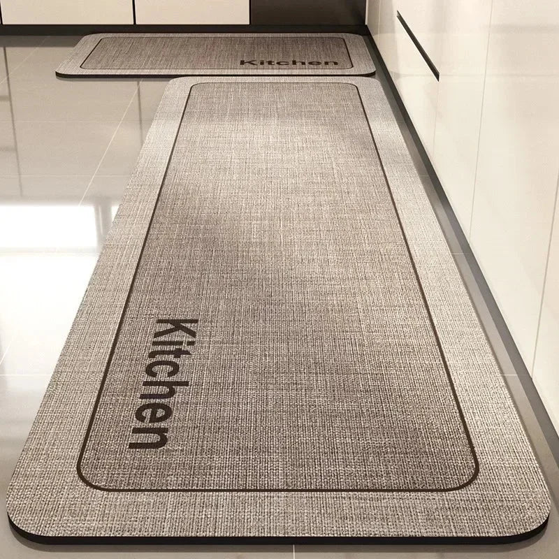 Tapete Antiderrapante Absorvente para Cozinha e Banheiro Lenogue Bege (mod. 02 - Kitchen) / 50 x 80 Cm
