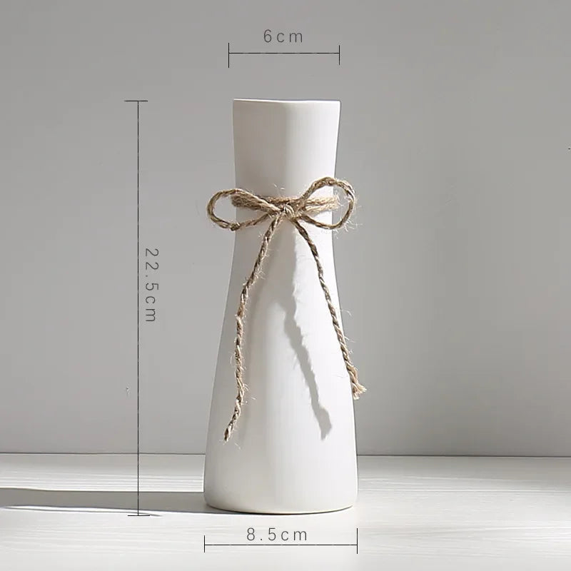 Vaso de Cerâmica Fosca Estilo Nórdico para Sala Lenogue
