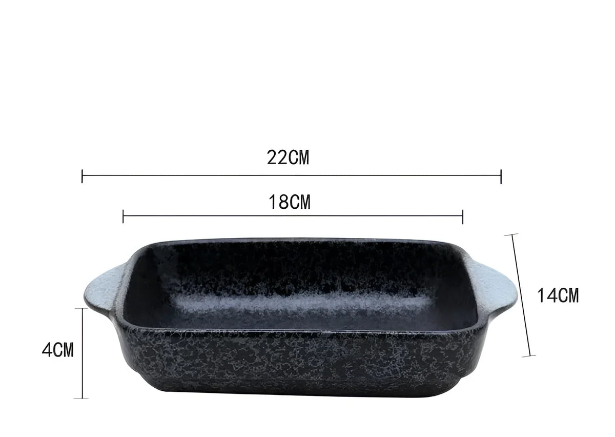 Assadeira de Cerâmica Japonesa para Forno, Mesa e Servir Lenogue Preto