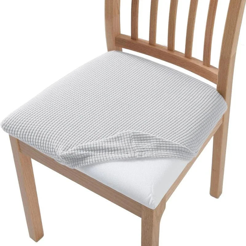 Capa de Assento de Cadeira Elástica em Jacquard para Proteção Lenogue Branco / 1 Peça