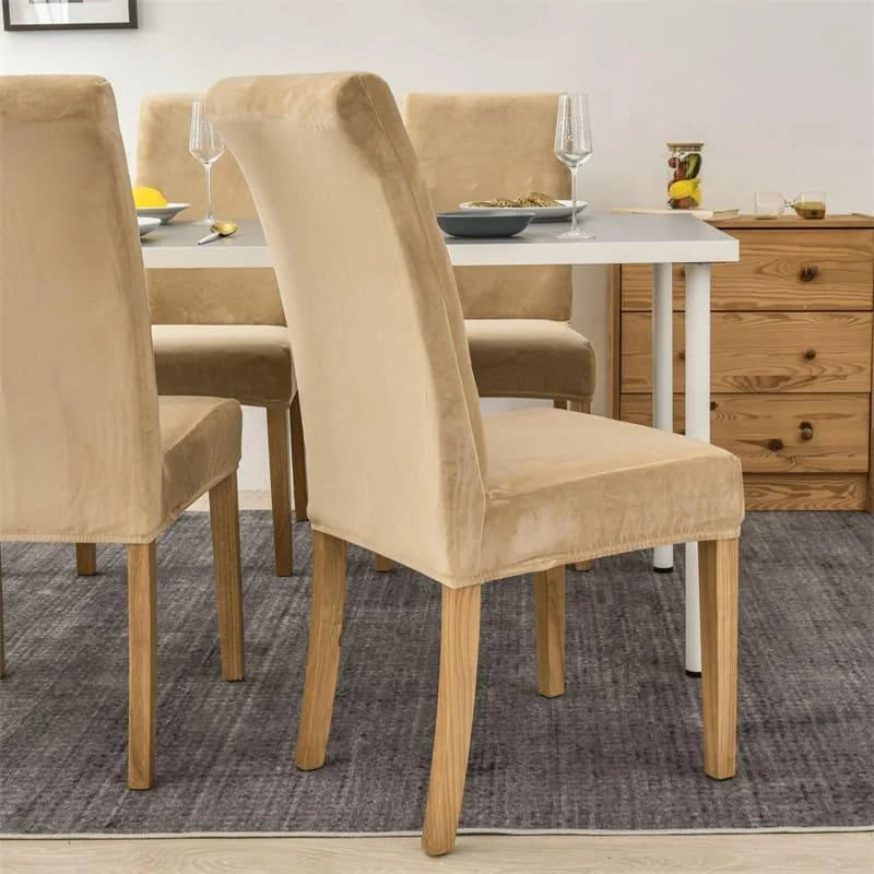 Capa de Cadeira de Jantar Suede Premium Impermeável Bege Lenogue
