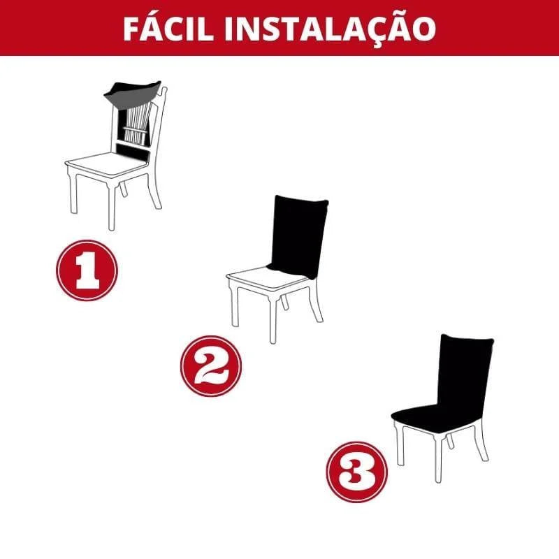 Capa de Cadeira de Jantar Suede Premium Impermeável Cinza Escuro Lenogue