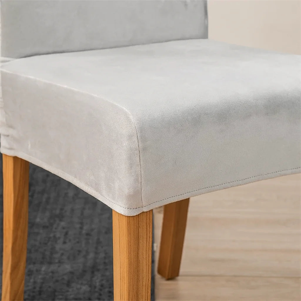 Capa de Cadeira de Jantar Suede Premium Impermeável Cinza Lenogue