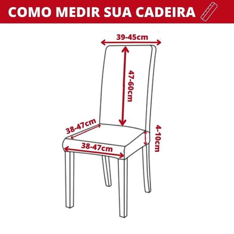 Capa de Cadeira de Jantar Suede Premium Impermeável Cinza Lenogue