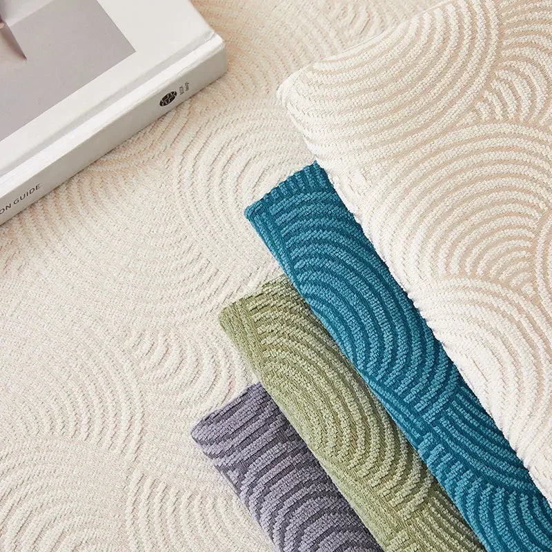 Capa de Sofá Chenille Jacquard Verde Antiderrapante com Relevo Lenogue