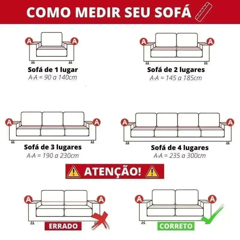 Capa para Sofá em Chenille Antiderrapante Azul Claro para Sala Lenogue
