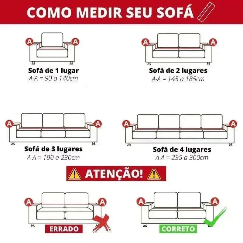 Capa para Sofá em Chenille Antiderrapante para Proteção Azul Lenogue