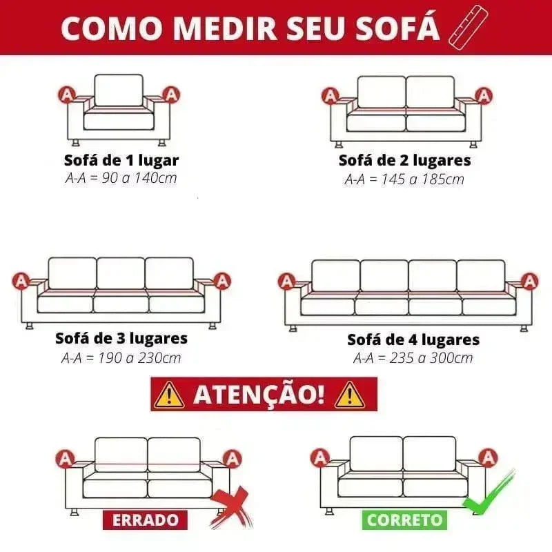 Capa Protetora para Sofá Chenille Antiderrapante Marrom Claro Lenogue