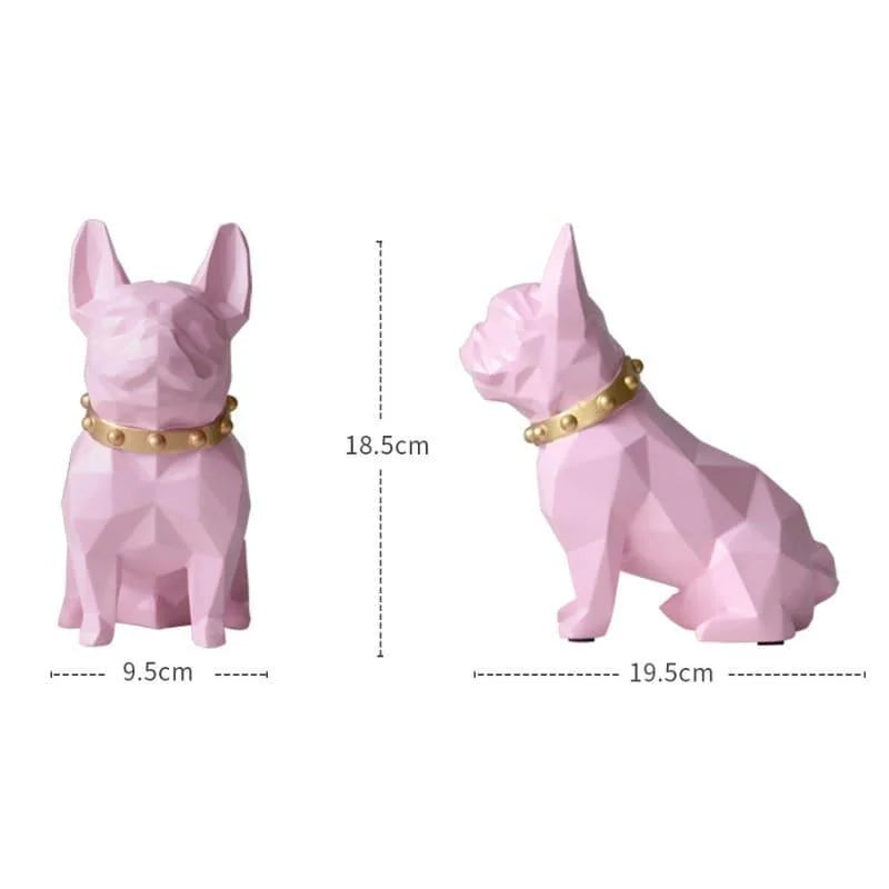 Cofrinho de Resina Buldogue Francês para Decoração de Mesa Lenogue
