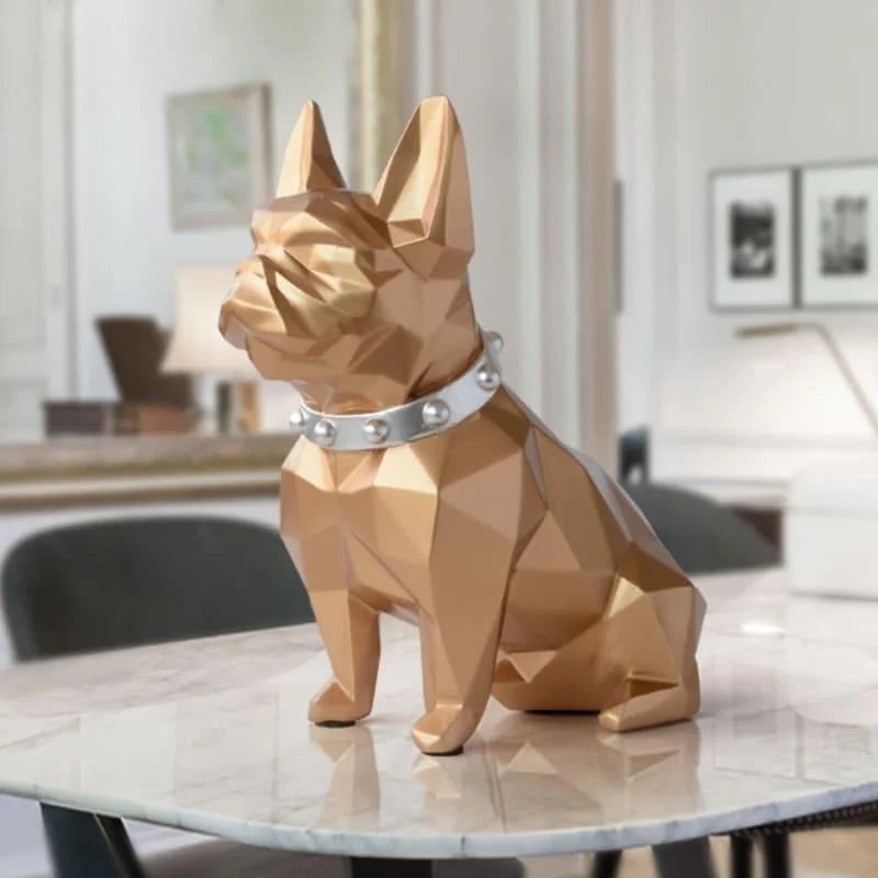 Cofrinho de Resina Buldogue Francês para Decoração de Mesa Lenogue