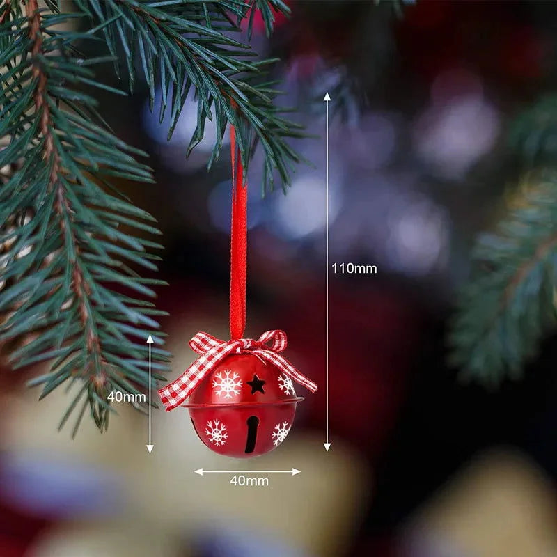 Enfeites de Natal de Metal com Sinos e Flocos de Neve Lenogue